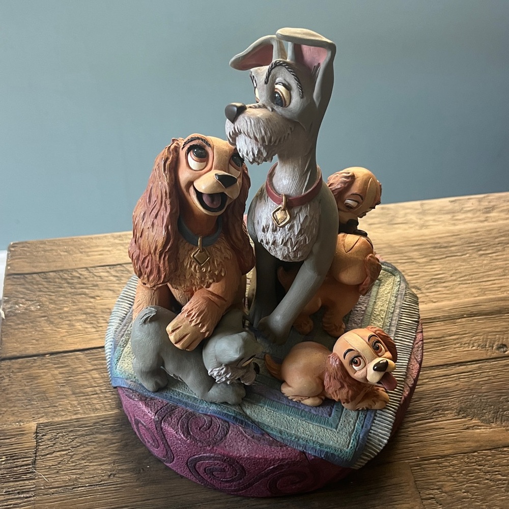 Disney Markrita Lady & The Tramp Figurine Rare VTG Disney Gallery Trinke-Box - Picture 3 of 17